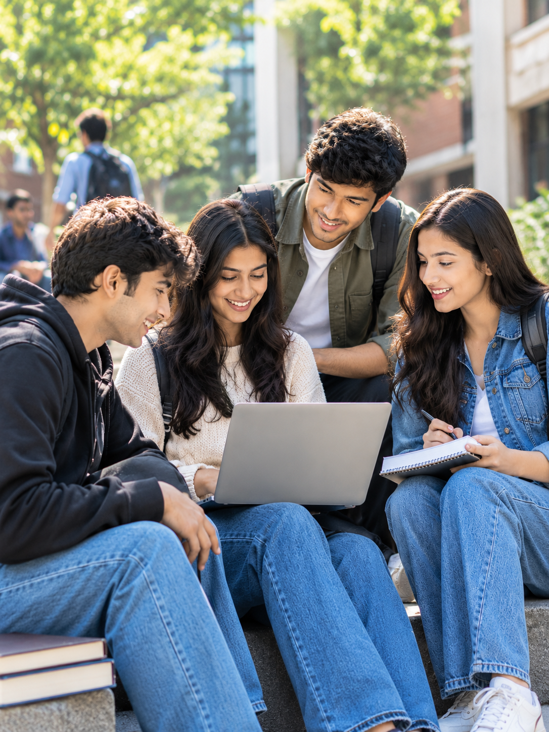 Students studying together